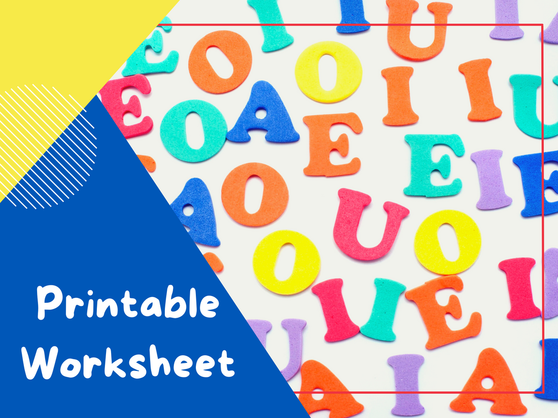 Missing Vowel Worksheet