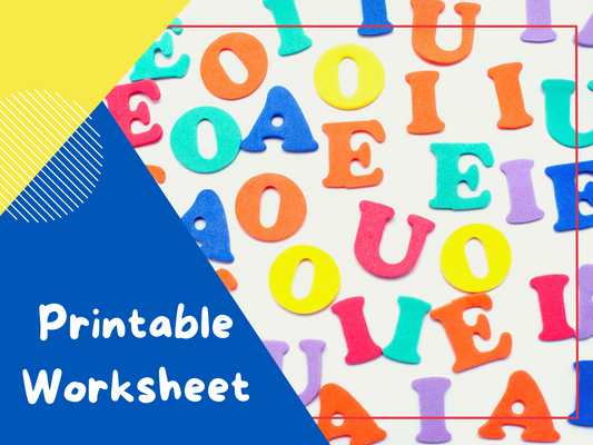 Missing Vowel Worksheet
